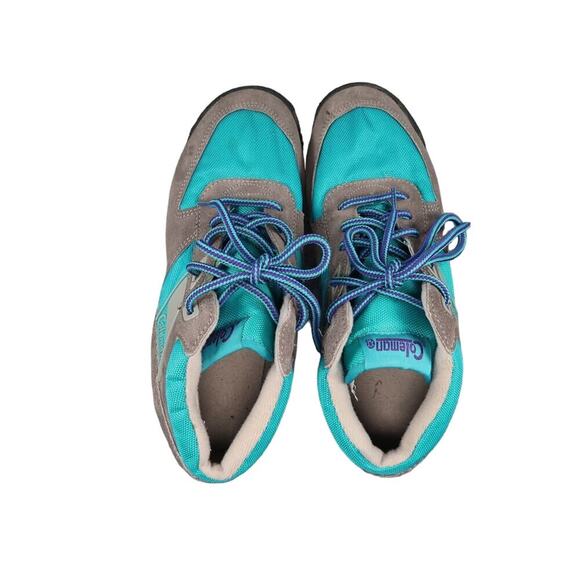 Coleman Shoes Womens 6 Hiking Boots Retro Nylon Leather Lace Up Gray Blue Sport - Picture 7 of 12